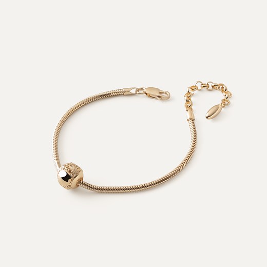Bransoletka Slim z ażurową kulką typu beads, srebro 925 w złotym pokryciu ze sklepu GIORRE w kategorii Bransoletki - zdjęcie 179803334
