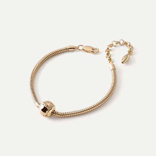 Bransoletka z ażurową kulką typu beads, srebro 925 w złotym pokryciu ze sklepu GIORRE w kategorii Bransoletki - zdjęcie 179803374