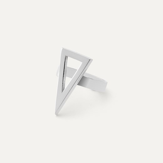 Pierścionek figura geometryczna trójkąt, srebro 925 w pokryciu platyną, Rozmiar pierścionka: 11 ze sklepu GIORRE w kategorii Pierścionki - zdjęcie 179803991