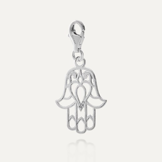 Srebrny charms hamsa ręka fatimy w pokryciu platyną ze sklepu GIORRE w kategorii Zawieszki - zdjęcie 179804290