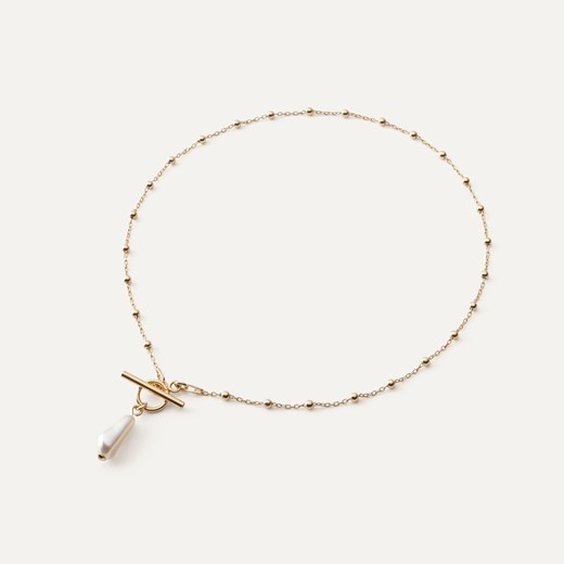 Srebrny choker z perłą nieregularną w złotym pokryciu ze sklepu GIORRE w kategorii Naszyjniki - zdjęcie 179804301
