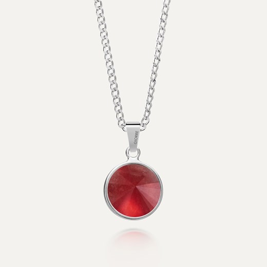 Srebrny naszyjnik - chalcedon różowy w pokryciu platyną ze sklepu GIORRE w kategorii Naszyjniki - zdjęcie 179804340