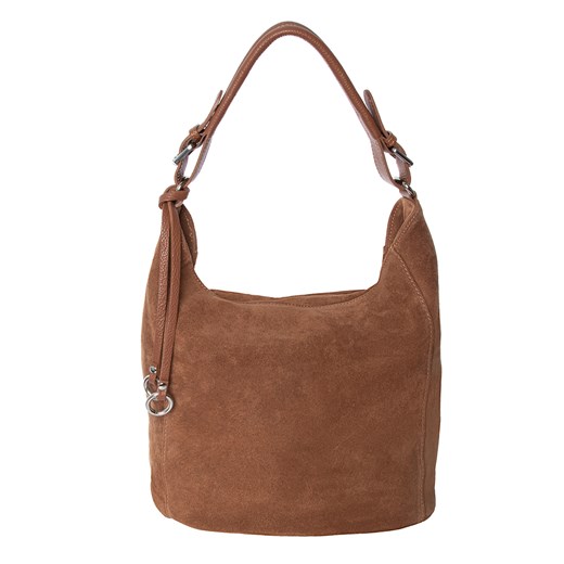 Torebka worek zamszowa shoperka Rafallo Zoe Brązowa ze sklepu Rafallo w kategorii Torby Shopper bag - zdjęcie 179811223