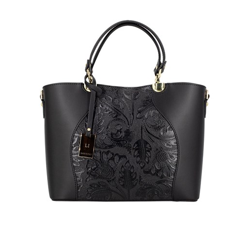 Klasyczna torebka Ivette ze skóry naturalnej Czarna ze sklepu Rafallo w kategorii Torby Shopper bag - zdjęcie 179811390