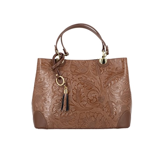 Klasyczna torebka Scarlett ze skóry naturalnej Brąz ze sklepu Rafallo w kategorii Torby Shopper bag - zdjęcie 179811394