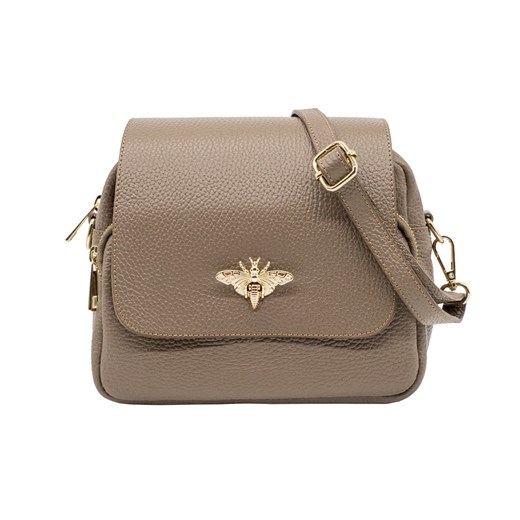 Elegancka torebka Agnes skóra naturalna Taupe ze sklepu Rafallo w kategorii Listonoszki - zdjęcie 179811543