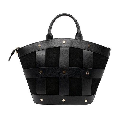 Torebka ze skóry naturalnej EMMA Czarna ze sklepu Rafallo w kategorii Torby Shopper bag - zdjęcie 179811563
