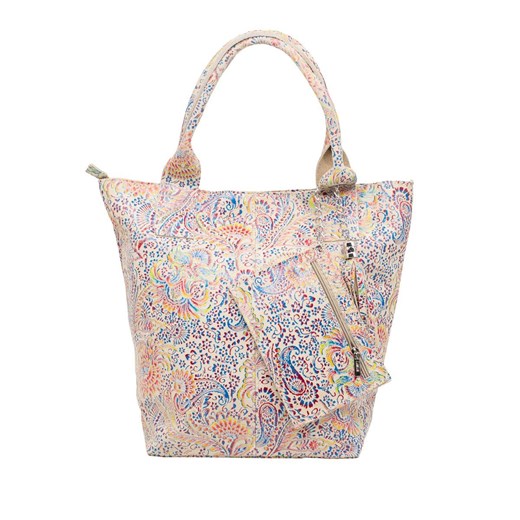 Shopperka Lara z zamszu naturalnego Beżowa ze sklepu Rafallo w kategorii Torby Shopper bag - zdjęcie 179811592