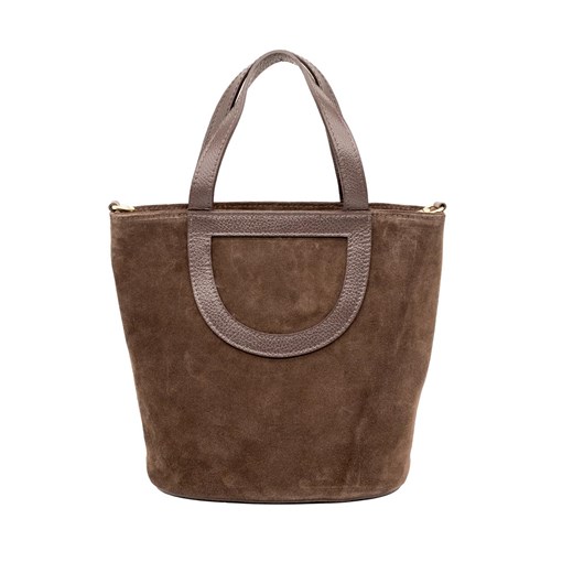 Zamszowa torebka Lisa Brązowa ze sklepu Rafallo w kategorii Torby Shopper bag - zdjęcie 179811600