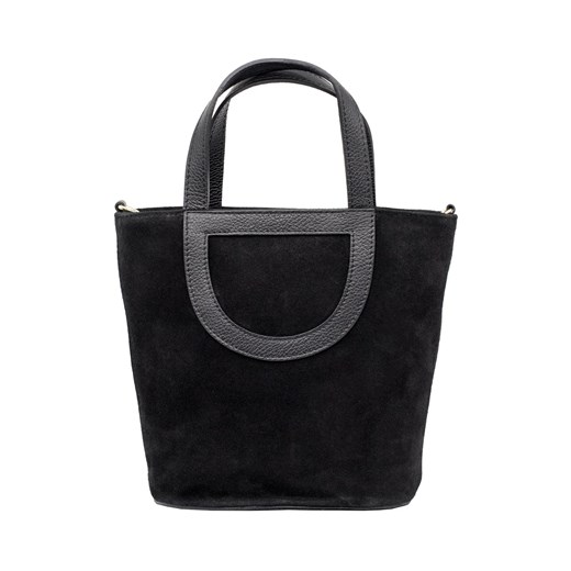 Zamszowa torebka Lisa Czarna ze sklepu Rafallo w kategorii Torby Shopper bag - zdjęcie 179811602