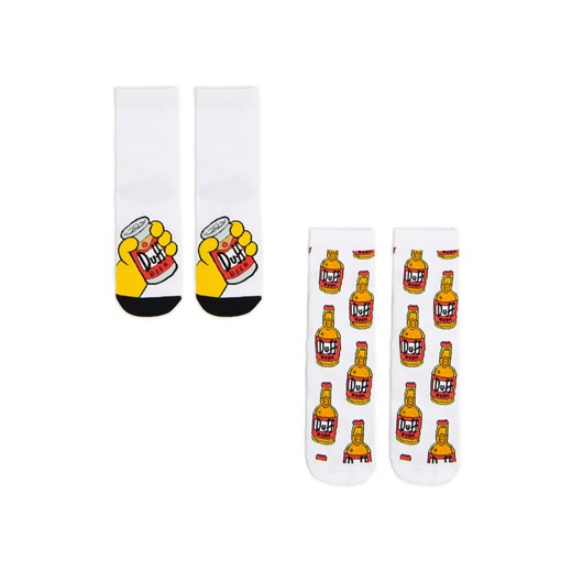 Cropp - 2 pack skarpet The Simpsons - biały ze sklepu Cropp w kategorii Skarpetki męskie - zdjęcie 179811651