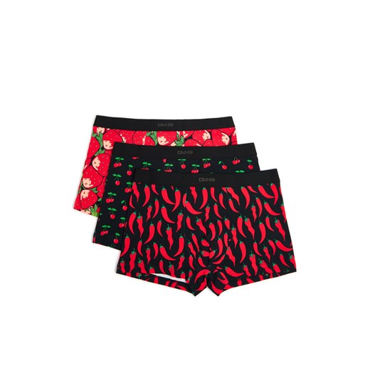 Cropp - 3 pack bokserek z motywem jedzenia - czerwony ze sklepu Cropp w kategorii Majtki męskie - zdjęcie 179811661