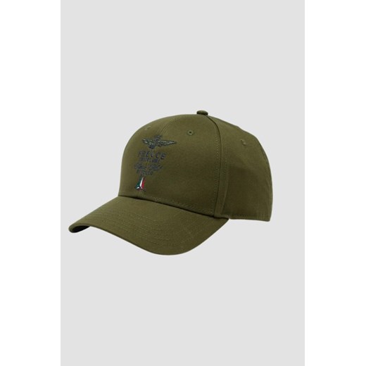 AERONAUTICA MILITARE Zielona czapka męska Embroidered Frecce Tricolori ze sklepu outfit.pl w kategorii Czapki z daszkiem męskie - zdjęcie 179812201