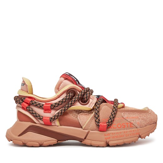 Buty sportowe damskie Lacoste sneakersy sznurowane różowe płaskie 