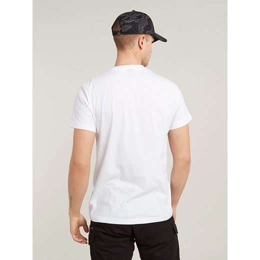 T-shirt męski G-Star biały z krótkim rękawem bawełniany