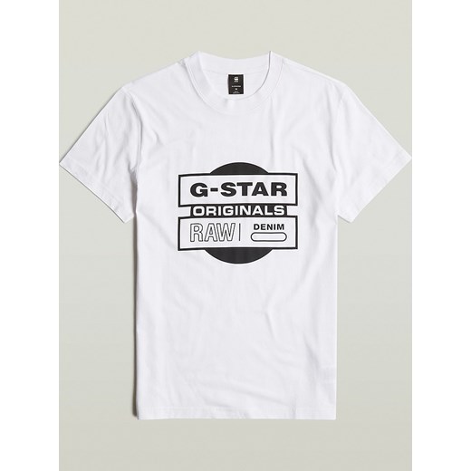 T-shirt męski biały G-Star bawełniany