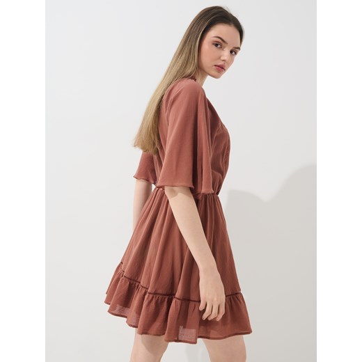 Mohito - Bawełniana sukienka mini - brązowy Mohito 32 Mohito