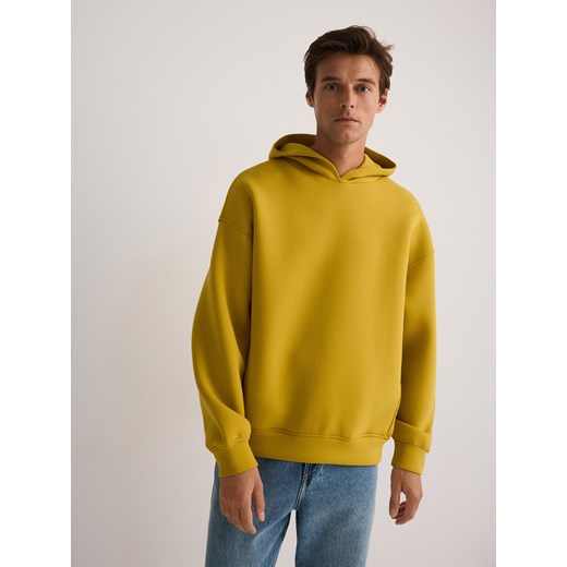 Reserved - Gładka bluza z kapturem - żółty Reserved S wyprzedaż Reserved