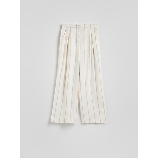 Reserved - Szerokie spodnie z lnem - wielobarwny Reserved M Reserved