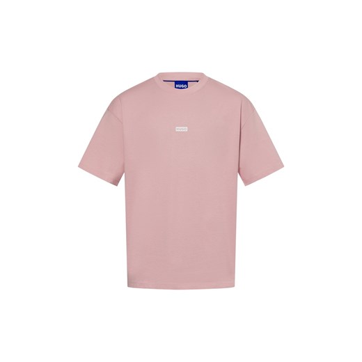 HUGO BLUE Koszulka męska - Nalono Mężczyźni Bawełna brudny róż jednolity ze sklepu vangraaf w kategorii T-shirty męskie - zdjęcie 179819174