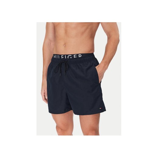Tommy Hilfiger Szorty kąpielowe UM0UM03489 Granatowy Regular Fit ze sklepu MODIVO w kategorii Kąpielówki - zdjęcie 179820704