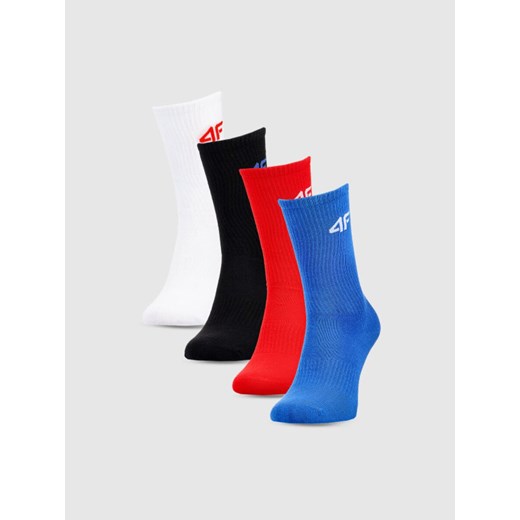 Chłopięce skarpetki za kostkę (4-pack) 4F 4FJWSS25USOCM433 - multikolor ze sklepu Sportstylestory.com w kategorii Skarpetki dziecięce - zdjęcie 179824410