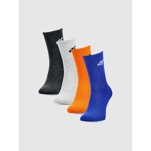Chłopięce skarpetki za kostkę (4-pack) 4F 4FJWSS25USOCM433 - multikolor ze sklepu Sportstylestory.com w kategorii Skarpetki dziecięce - zdjęcie 179824422