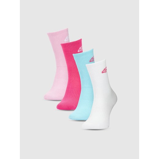 Dziewczęce skarpetki za kostkę (4-pack) 4F 4FJWSS25USOCF432 - multikolor ze sklepu Sportstylestory.com w kategorii Skarpetki dziecięce - zdjęcie 179824451
