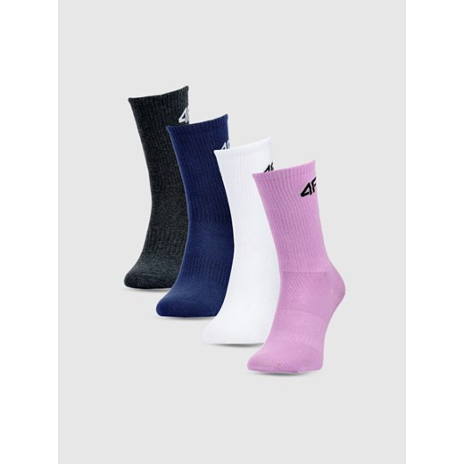 Dziewczęce skarpetki za kostkę (4-pack) 4F 4FJWSS25USOCF432 - multikolor ze sklepu Sportstylestory.com w kategorii Skarpetki dziecięce - zdjęcie 179824463