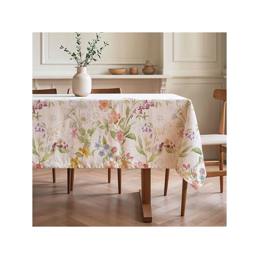 Mint Rugs Obrus &quot;Floral Marela&quot; w kolorze biało-fioletowo-jasnoróżowym ze sklepu Limango Polska w kategorii Obrusy i bieżniki - zdjęcie 179824971