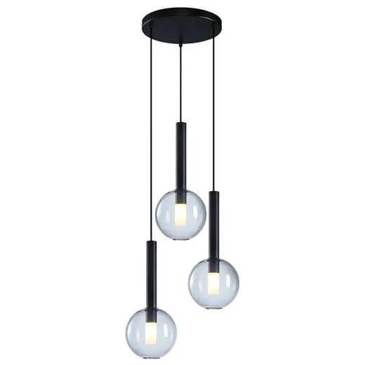 Czarna potrójna lampa wisząca - K577-Novel Lumes One Size Edinos.pl