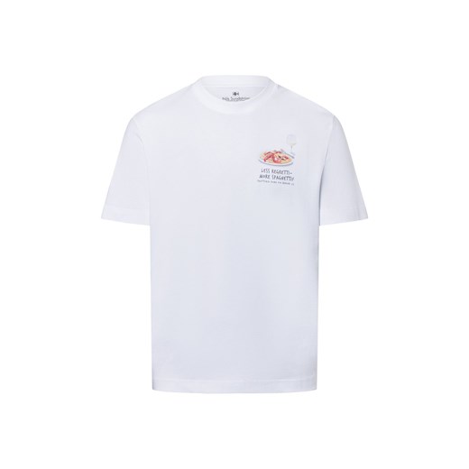 Nils Sundström Koszulka męska Mężczyźni Bawełna biały jednolity ze sklepu vangraaf w kategorii T-shirty męskie - zdjęcie 179827980