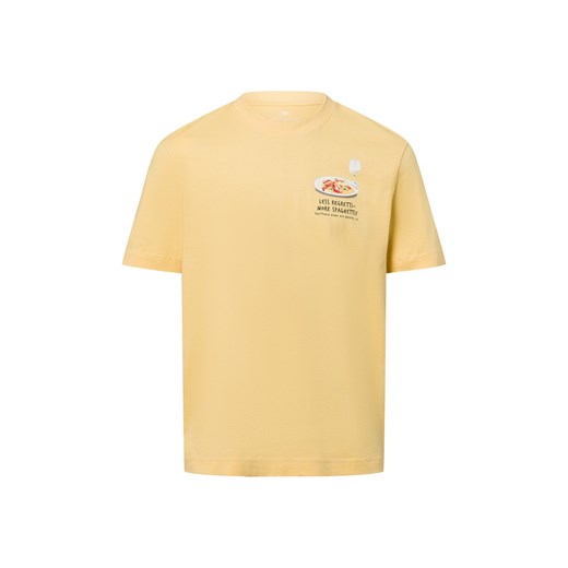 Nils Sundström Koszulka męska Mężczyźni Bawełna żółty jednolity ze sklepu vangraaf w kategorii T-shirty męskie - zdjęcie 179827981