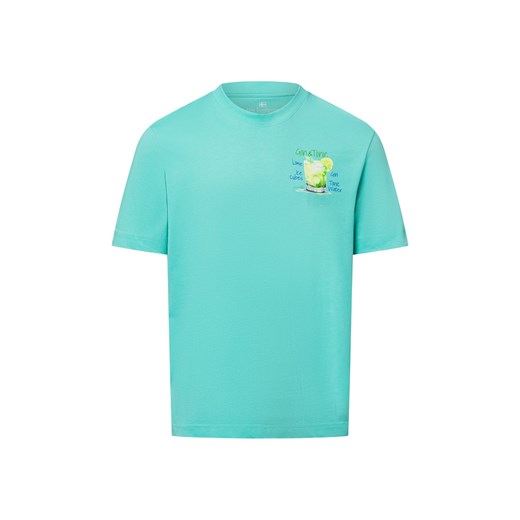 Nils Sundström Koszulka męska Mężczyźni Bawełna turkusowy jednolity ze sklepu vangraaf w kategorii T-shirty męskie - zdjęcie 179827983