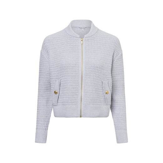 Marie Lund Kardigan damski Kobiety Bawełna jasny szary wypukły wzór tkaniny ze sklepu vangraaf w kategorii Swetry damskie - zdjęcie 179827991