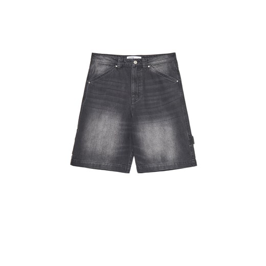 Cropp - Jeansowe szorty jorts z szeroką szlufką - czarny ze sklepu Cropp w kategorii Szorty - zdjęcie 179828134