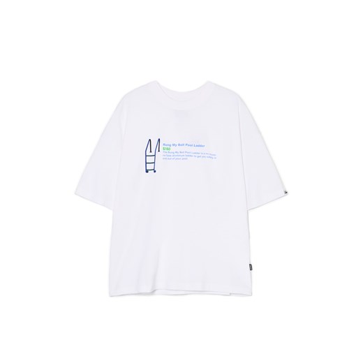 Cropp - Biały T-shirt boxy z The Sims - biały Cropp XS Cropp