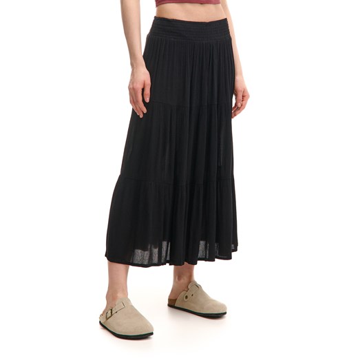 Cropp - Czarna spódnica maxi z wiskozy - czarny ze sklepu Cropp w kategorii Spódnice - zdjęcie 179828221