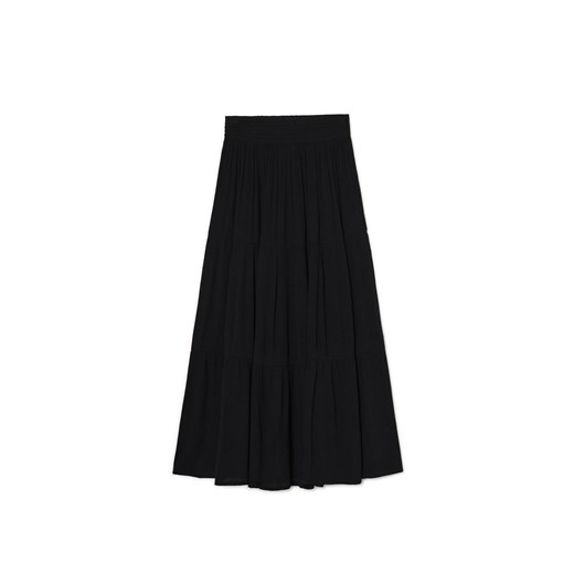 Cropp - Czarna spódnica maxi z wiskozy - czarny Cropp XL Cropp