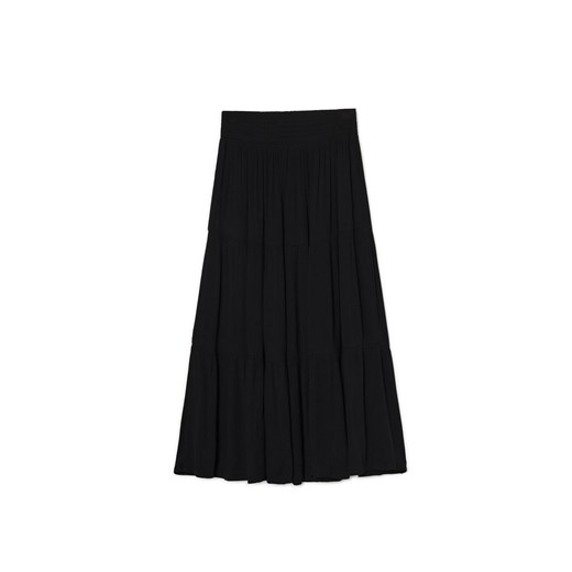 Cropp - Czarna spódnica maxi z wiskozy - czarny Cropp M Cropp