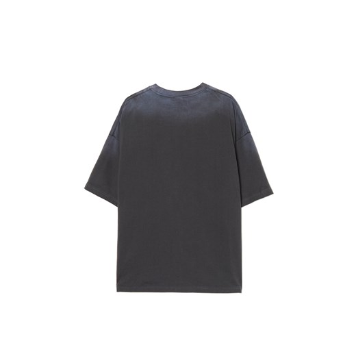 Cropp - Szara koszulka z nadrukiem i efektem sprayu - szary Cropp XL Cropp