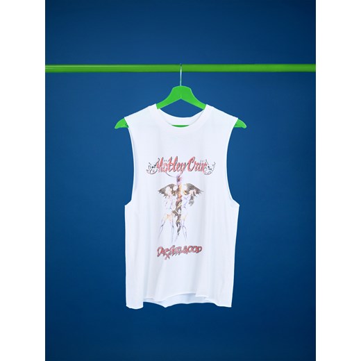Cropp - Biały tank top Mötley Crüe - biały ze sklepu Cropp w kategorii Bluzki damskie - zdjęcie 179828313