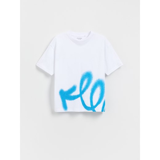 Reserved - T-shirt z nadrukiem - biały Reserved 122/128 (6-8 lat) Reserved