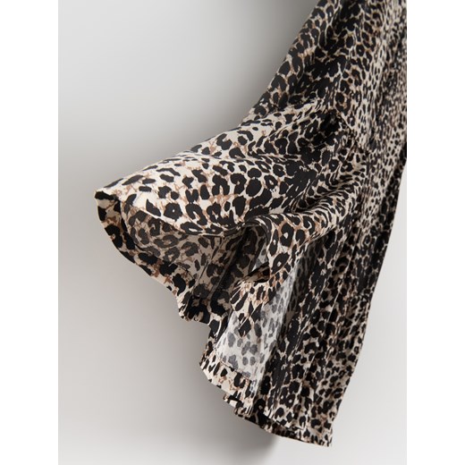 Reserved - Wzorzysta spódnica z wiskozy - brązowy Reserved XL Reserved