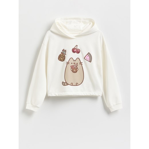Reserved - Bluza z aplikacją Pusheen - złamana biel ze sklepu Reserved w kategorii Bluzy dziewczęce - zdjęcie 179835874