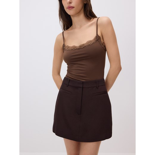 Reserved - Spódnico-szorty z wiskozą - ciemnobrązowy Reserved M Reserved