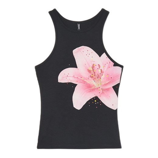 Cropp - Tank top z wiskozą - czarny Cropp M Cropp