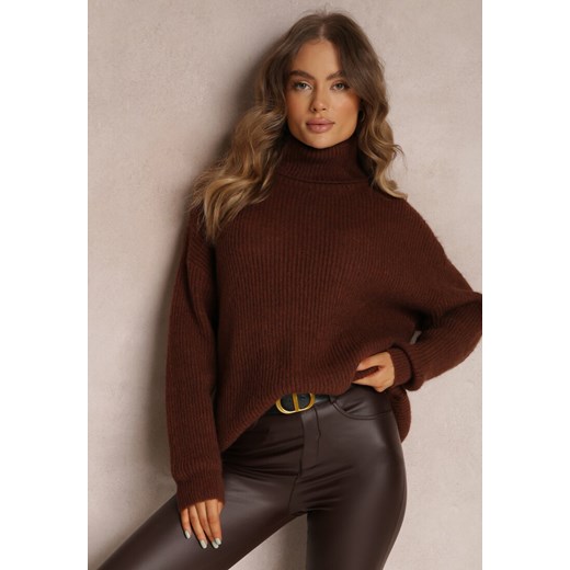 Brązowy Golf Oversize Malia ze sklepu renee.pl w kategorii Swetry damskie - zdjęcie 179838030
