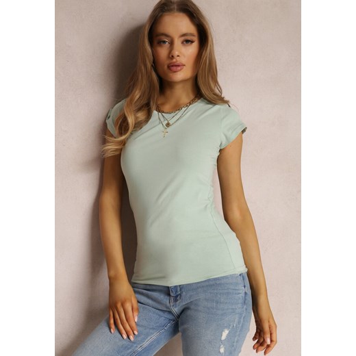 Miętowy T-shirt Ariema ze sklepu renee.pl w kategorii Bluzki damskie - zdjęcie 179838254
