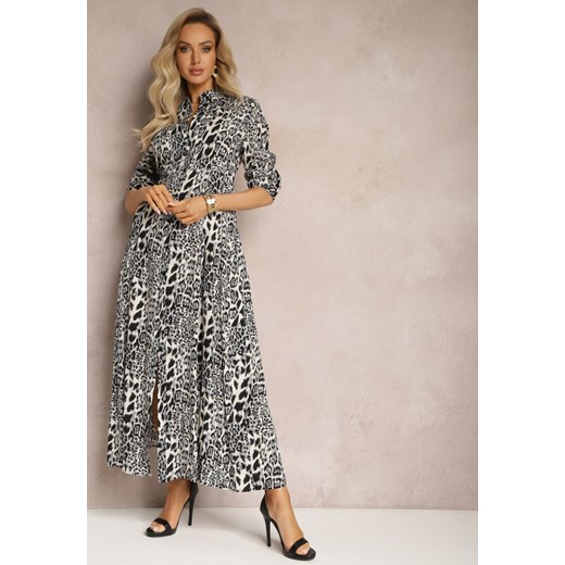 Szaro-Granatowa Sukienka Undihaneh Renee L renee.pl wyprzedaż